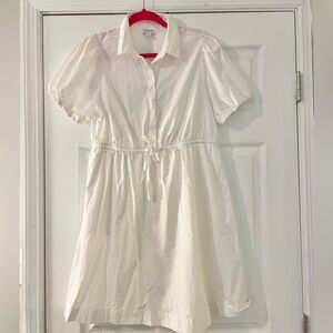 J. Crew White Mini Dress with Button Detail